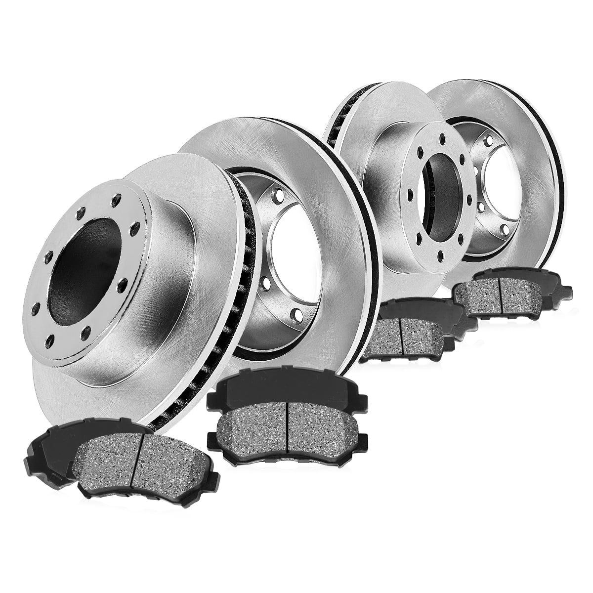 Callahan Brake Parts Brake Kit for Ford F-250 Super Duty 2007-2008, Ford F-350 Super Duty 2007-2010 Front and Rear Replacement Brake Rotors with Metallic Brake Pads EBYK011399