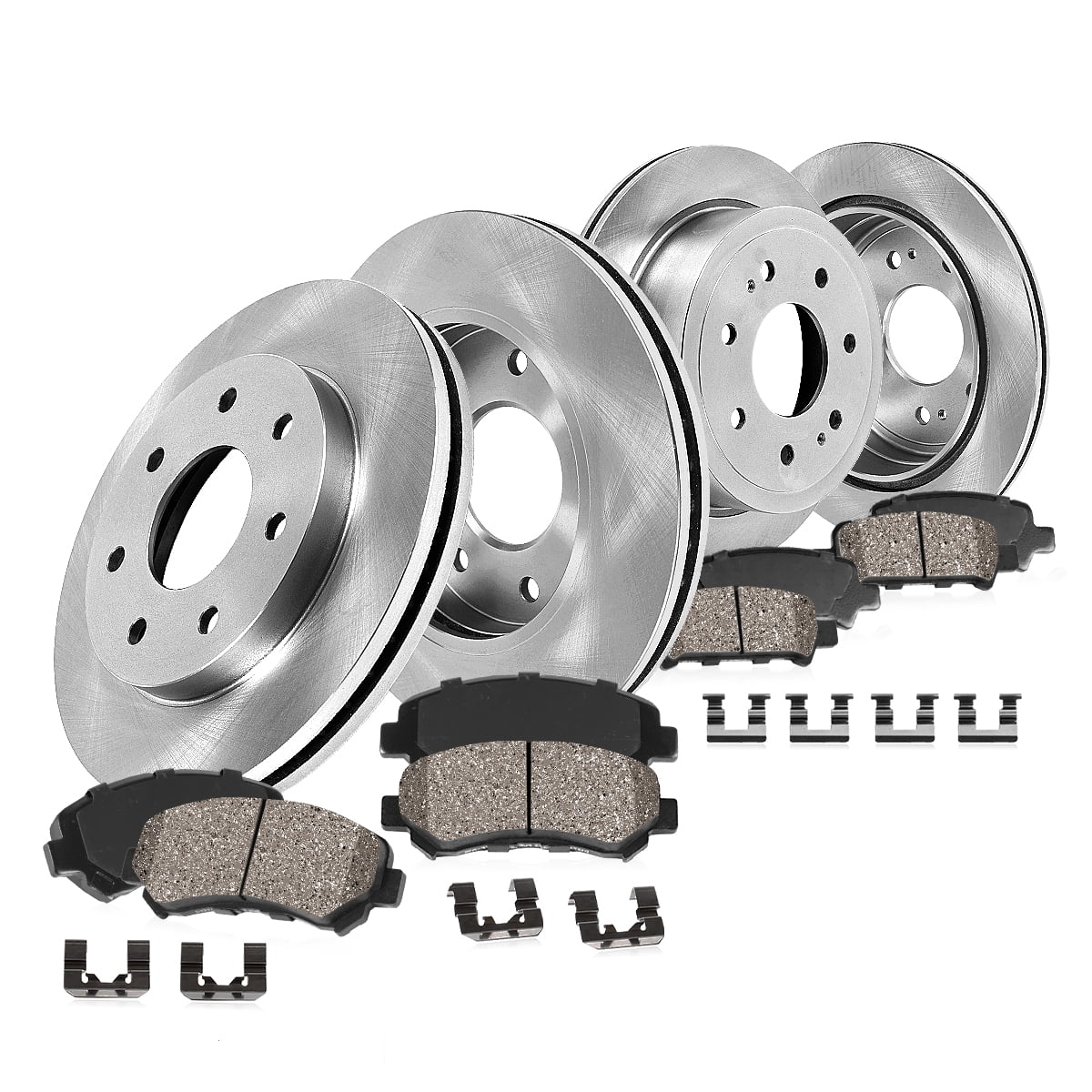 Callahan Brake Parts Brake Kit for Ford F-150 2004-2008, Lincoln Mark LT 2006-2008 Front and Rear Replacement Brake Rotors with Ceramic Brake Pads EBYK028094