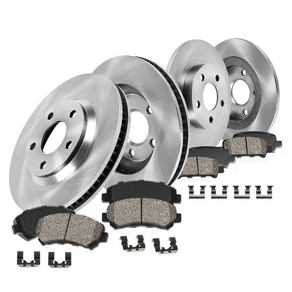 Callahan Brake Parts Brake Kit for Hyundai Ioniq 2017-2022, Kia Niro 2017-2022 Front and Rear Replacement Brake Rotors with Ceramic Brake Pads EBYK038618