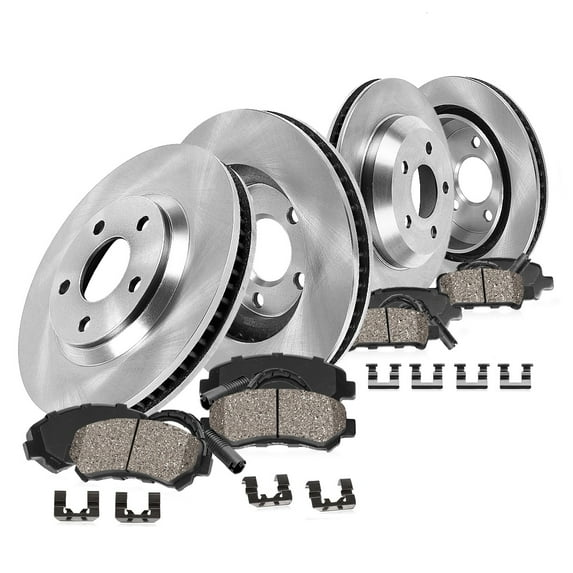 Callahan Brake Parts Brake Kit for Mercedes-Benz GLK250 2013-2015, Mercedes-Benz GLK350 2010-2015 Front and Rear Replacement Brake Rotors with Ceramic Brake Pads EBYK038813