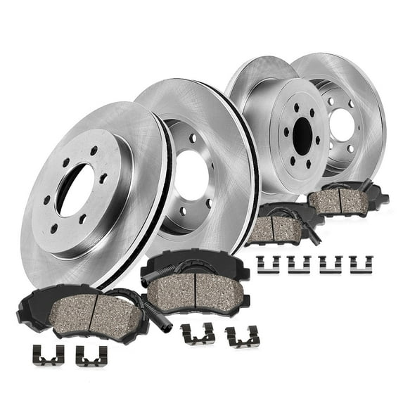 Callahan Brake Parts Brake Kit for Dodge Sprinter 2500 2007-2008, Freightliner Sprinter 2500 2007-2008 Front and Rear Replacement Brake Rotors with Ceramic Brake Pads EBYK045423