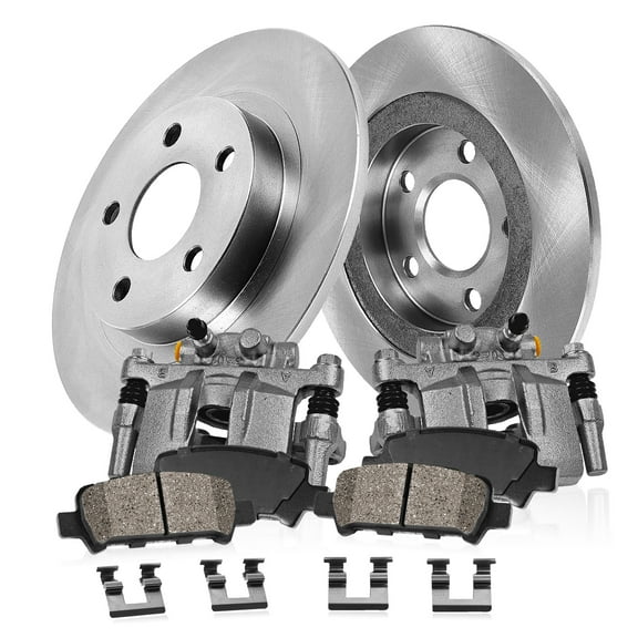 Callahan Brake Parts Brake Kit for Subaru Legacy 2010-2014, Subaru Outback 2010-2014 Rear Replacement Brake Rotors with Ceramic Brake Pads and Brake Calipers CLHCCO112377B