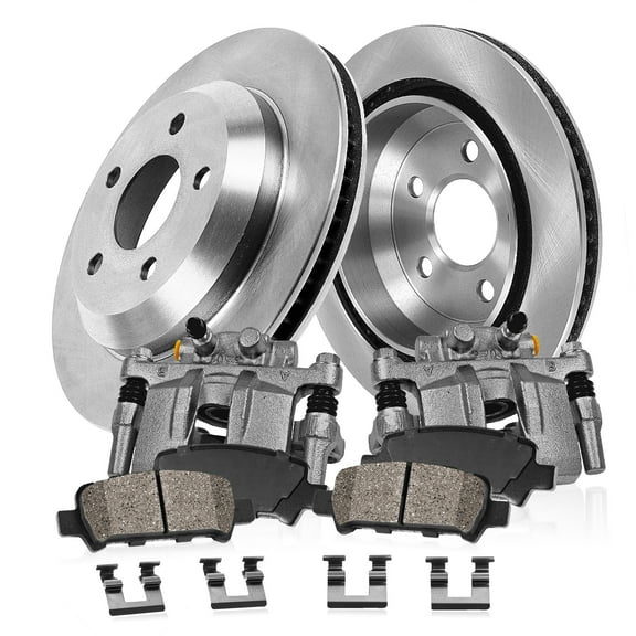 Callahan Brake Parts Brake Kit for INFINITI G35 2003-2005, Nissan 350Z 2003-2005 Rear Replacement Brake Rotors with Ceramic Brake Pads and Brake Calipers EBYK027372