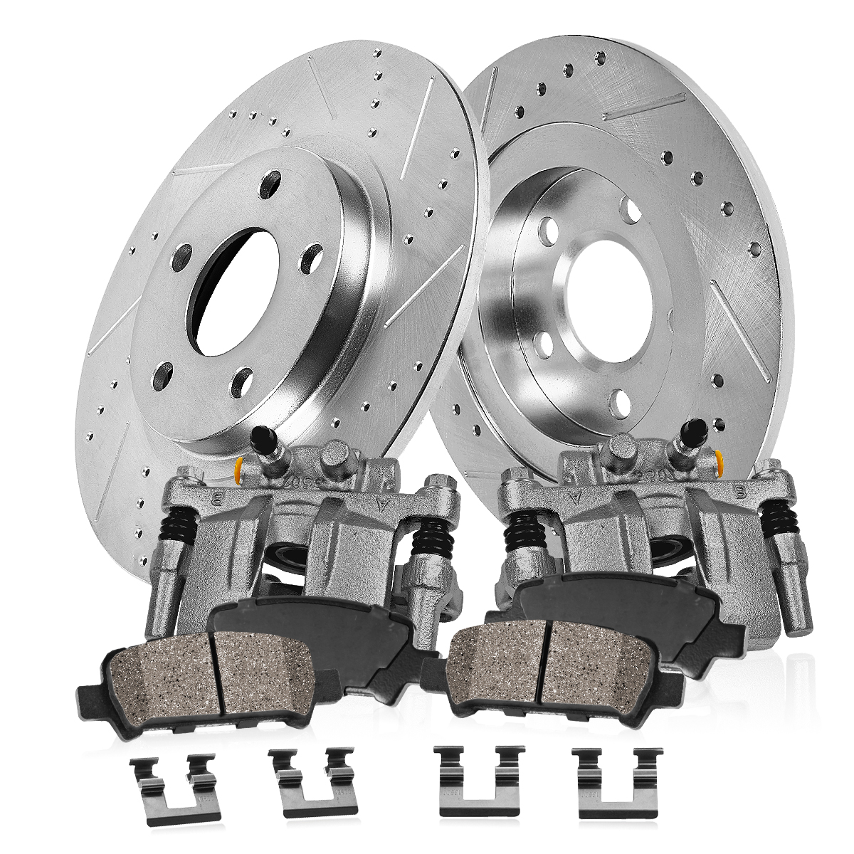 Detroit Axle 10pc Brake Kit - Front & Rear Rotors And Ceramic Pads For Cruze