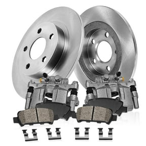 Callahan Brake Parts Brake Kit for Toyota Prius 2010-2015, Toyota Prius Plug-In 2012-2015 Rear Replacement Brake Rotors with Ceramic Brake Pads and Brake Calipers EBYK040573