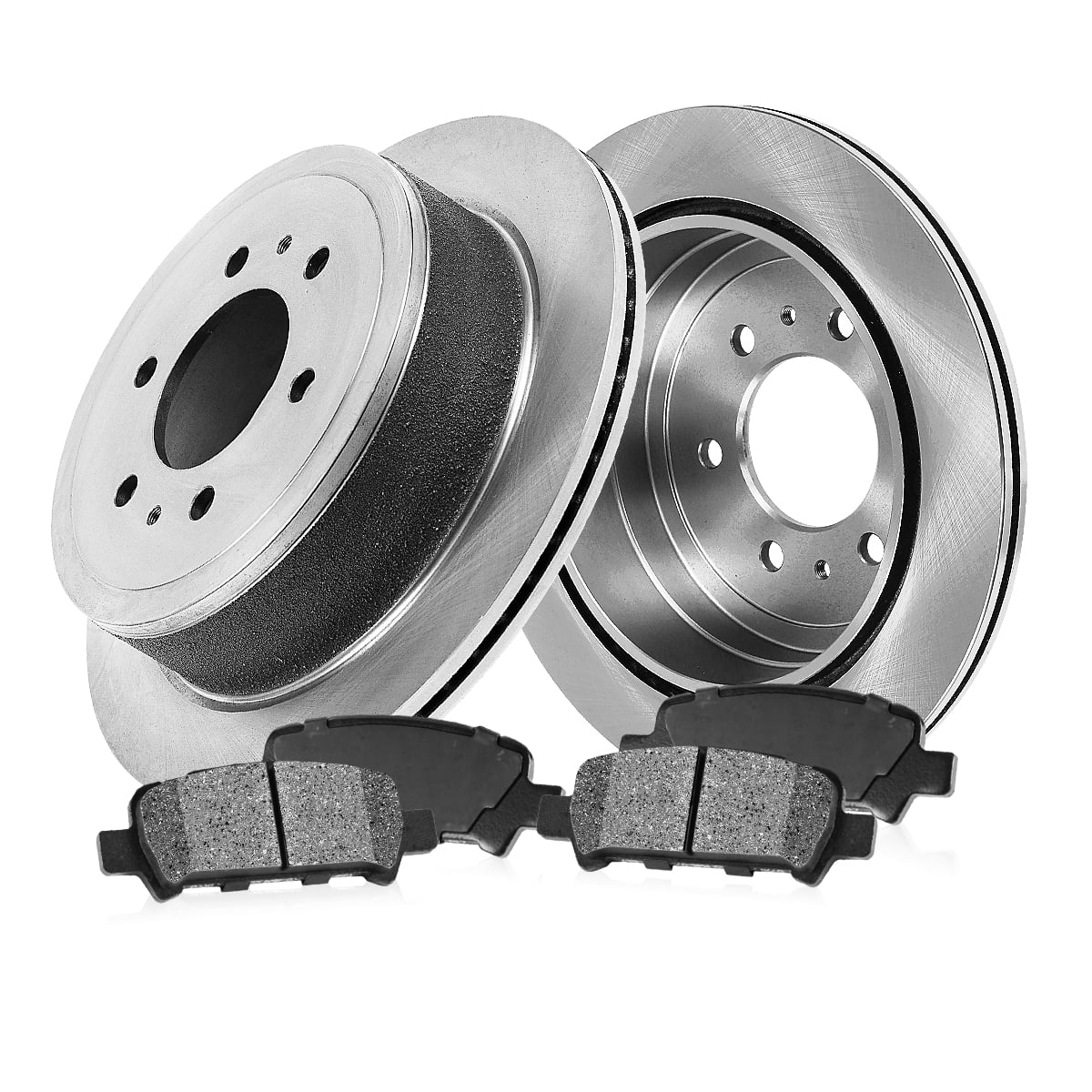Callahan Brake Parts Brake Kit for CADILLAC CHEVROLET GMC Select Models Rear Replacement Brake Rotors with Metallic Brake Pads EBYK001921