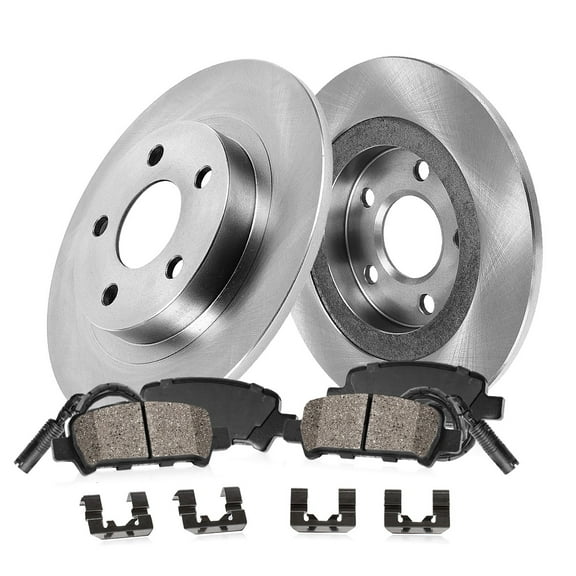 Callahan Brake Parts Brake Kit for Mercedes-Benz C250 2012-2015, Mercedes-Benz C300 2008-2012 Rear Replacement Brake Rotors with Ceramic Brake Pads EBYK026306