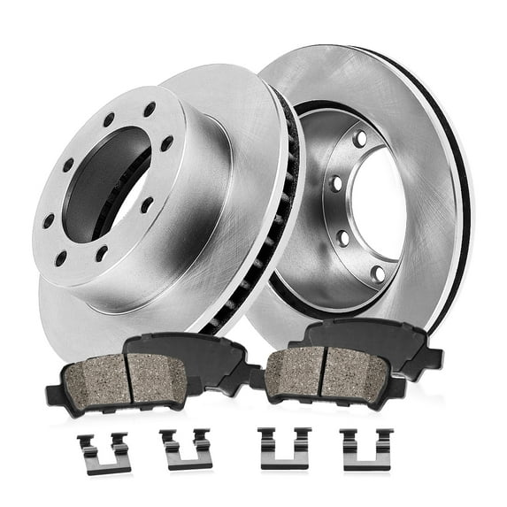 Callahan Brake Parts Brake Kit for Ford F-350 Super Duty 2013-2022, Ford F-450 Super Duty 2013-2016 Rear Replacement Brake Rotors with Ceramic Brake Pads EBYK028069