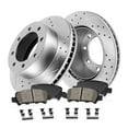 thumbnail image 1 of Callahan Brake Parts Brake Kit for Ford F-250 Super Duty 2012-2022, Ford F-350 Super Duty 2013-2022 Rear Drilled and Slotted Brake Rotors with Ceramic Brake Pads EBYK034198, 1 of 6