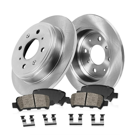 Callahan Brake Parts Brake Kit for Kia Sephia 1998-2001, Kia Spectra 2000-2003 Rear Replacement Brake Rotors with Ceramic Brake Pads EBYK036259