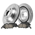 thumbnail image 1 of Callahan Brake Parts Brake Kit for Mercedes-Benz E300 2017-2019, Mercedes-Benz E350 2020-2022 Rear Drilled and Slotted Brake Rotors with Ceramic Brake Pads EBYK041970, 1 of 6