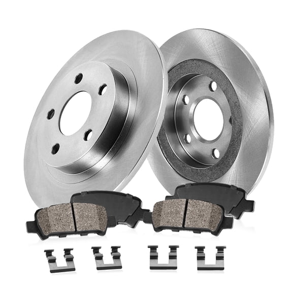 Callahan Brake Parts Brake Kit for Ford Fusion 06-12 Lincoln MKZ 07-12 Lincoln Zephyr 2006 Mazda 6 06-13 Mercury Milan 06-11 Rear Replacement Brake Rotors with Ceramic Brake Pads EBYK017093
