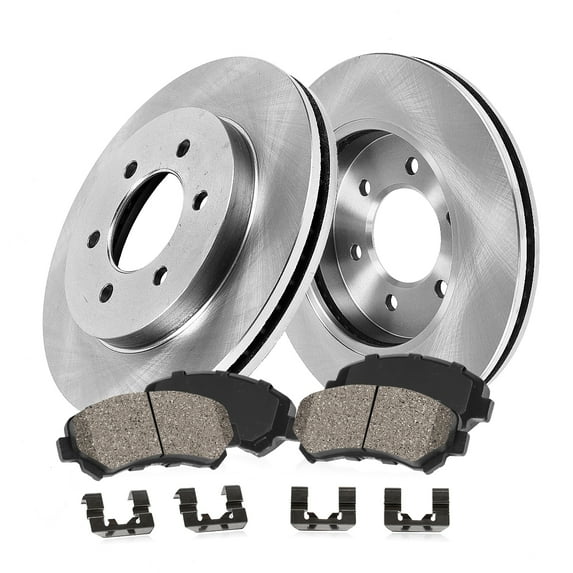 Callahan Brake Parts Brake Kit for Buick Enclave 18-20 Chevrolet Blazer 19-20 Chevrolet Traverse 18-20 GMC Acadia 17-20 Front Replacement Brake Rotors with Ceramic Brake Pads EBYK038129