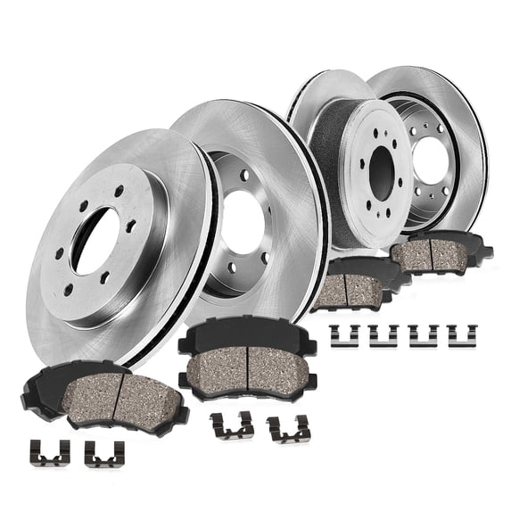 Callahan Brake Parts Brake Kit for Buick Rainier 06-07 Chevrolet Trailblazer 06-09 GMC Envoy 06-09 Isuzu Ascender 06-08 Front and Rear Replacement Brake Rotors with Ceramic Brake Pads EBYK018545