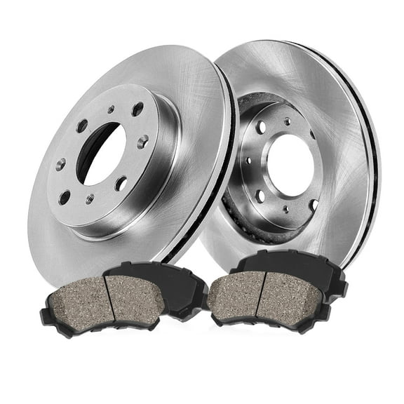Callahan Brake Parts Brake Kit for Scion iA 2016, Toyota Yaris 2019-2020, Toyota Yaris iA 2017-2018 Front Replacement Brake Rotors with Ceramic Brake Pads EBYK033740