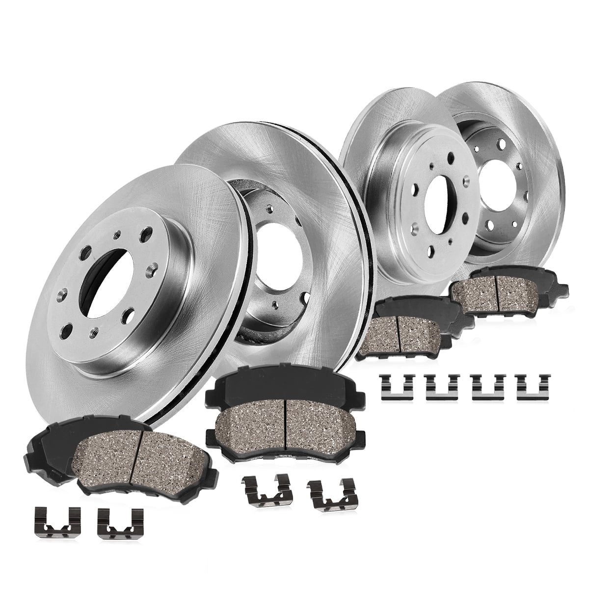Callahan Brake Parts Brake Kit for Ford EcoSport 2018-2021 Front and Rear Replacement Brake Rotors with Ceramic Brake Pads EBYK038519