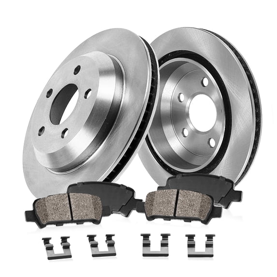 Callahan Brake Parts Brake Kit for Nissan Rogue 2021-2024 Rear Replacement Brake Rotors with Ceramic Brake Pads CLHCKO115675