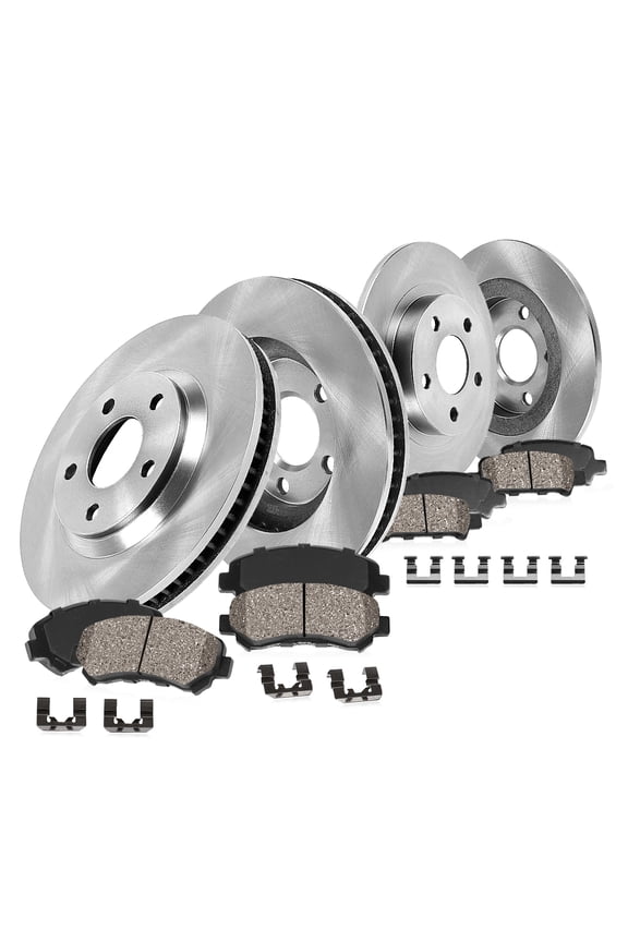 Kit for Saab 9-3 99-03 Saturn L200 2001 Saturn L300 01-05 Saturn LS 2000 Saturn LS2 2000 Saturn LW2 2000 Saturn LW300 01-03 Front and Rear Brake Rotors Brake Pads EBYK017004