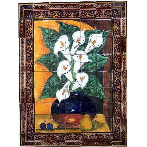 Callalillies Clay Talavera Tile Mural - Walmart.com