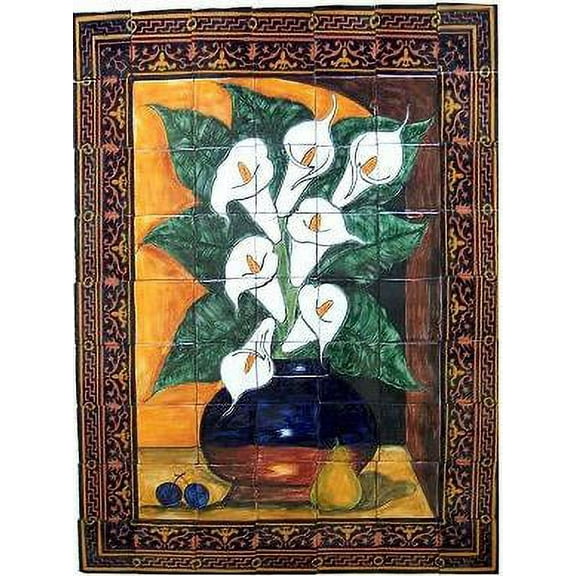 Callalillies Clay Talavera Tile Mural