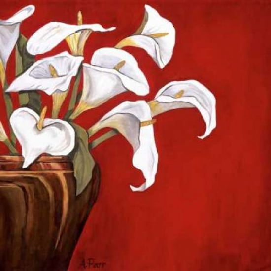Callas on Red Canvas Art - Ann Parr (24 x 24)