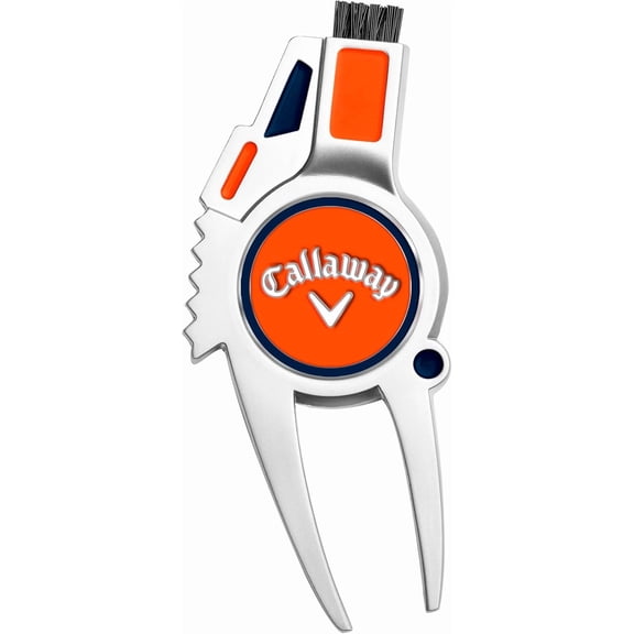 Callaway 4-in-1 Golf Divot Repair Tool, Orange/Navy