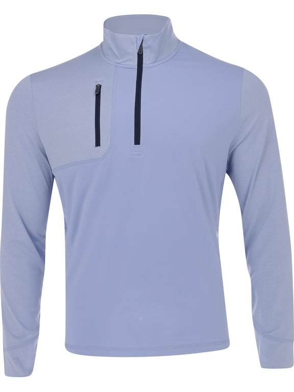 Aquapel Lightweight Mixed Media 1/4 Zip Chambray Heather Outerwear Men