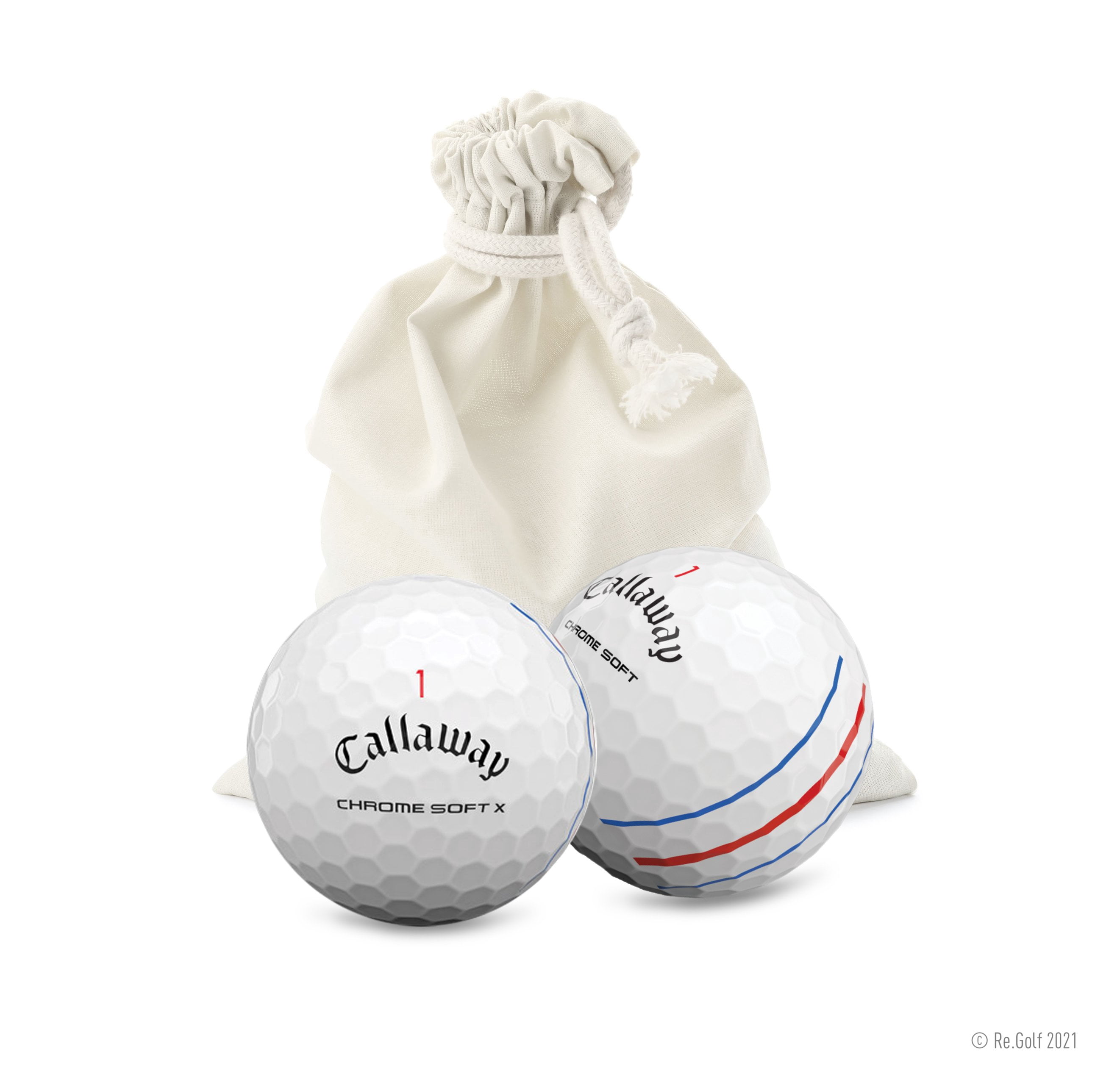 Callaway Chrome Soft Triple Track - Quantity 12 in Eco-Friendly Bag (Professionally Recycled)