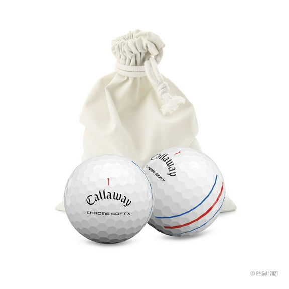 Callaway Chrome Soft Triple Track - Quantity 12 in Eco-Friendly Bag (Professionally Recycled)