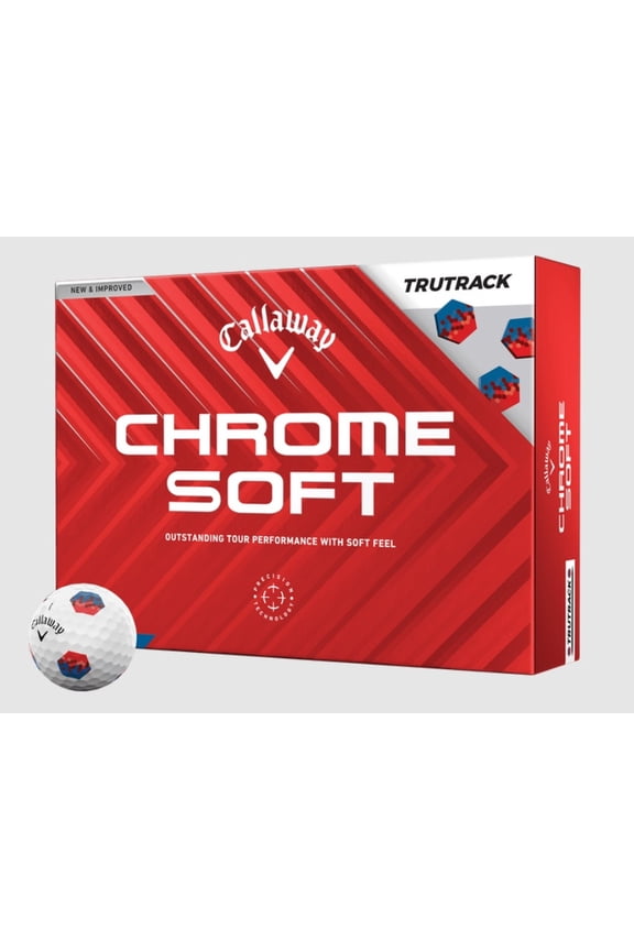 Golf 2024 Chrome Soft TruTrack Golf Balls (White/Blue/Red) 1dz
