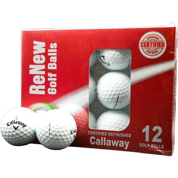 Callaway Chrome Soft White Refinished Golf Balls 12 Pack by GBM Golf – Premium Performance Golf Balls