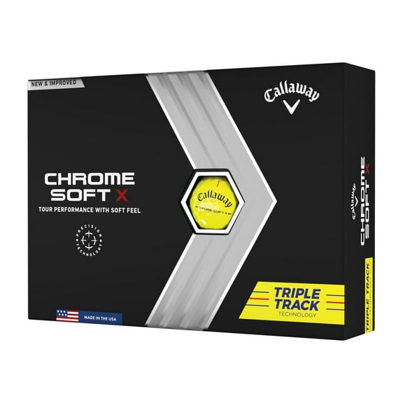 Callaway Chrome Soft X 22 Triple Track Golf Ball 12pk Yellow