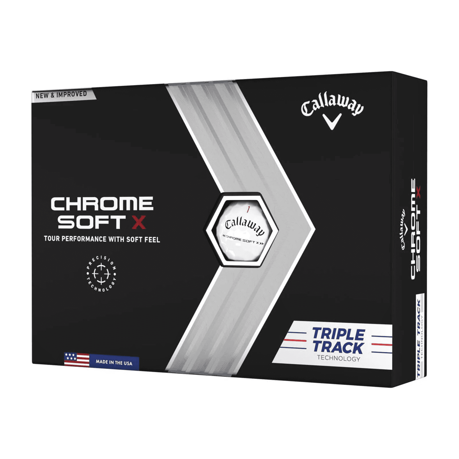 Callaway Golf 2022 Chrome Soft X Triple Track Golf Balls 12-pack, White