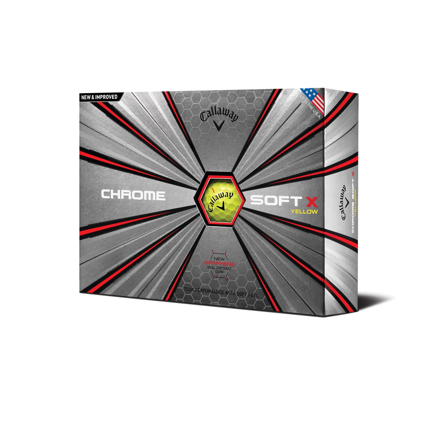 Callaway Chrome Soft X Golf Balls, Yellow, 12 Pack