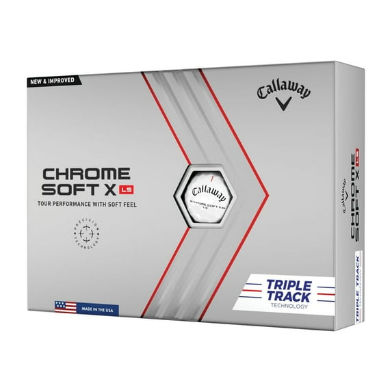 Callaway Golf 2022 Chrome Soft X LS Triple Track Golf Balls 12-pack, White