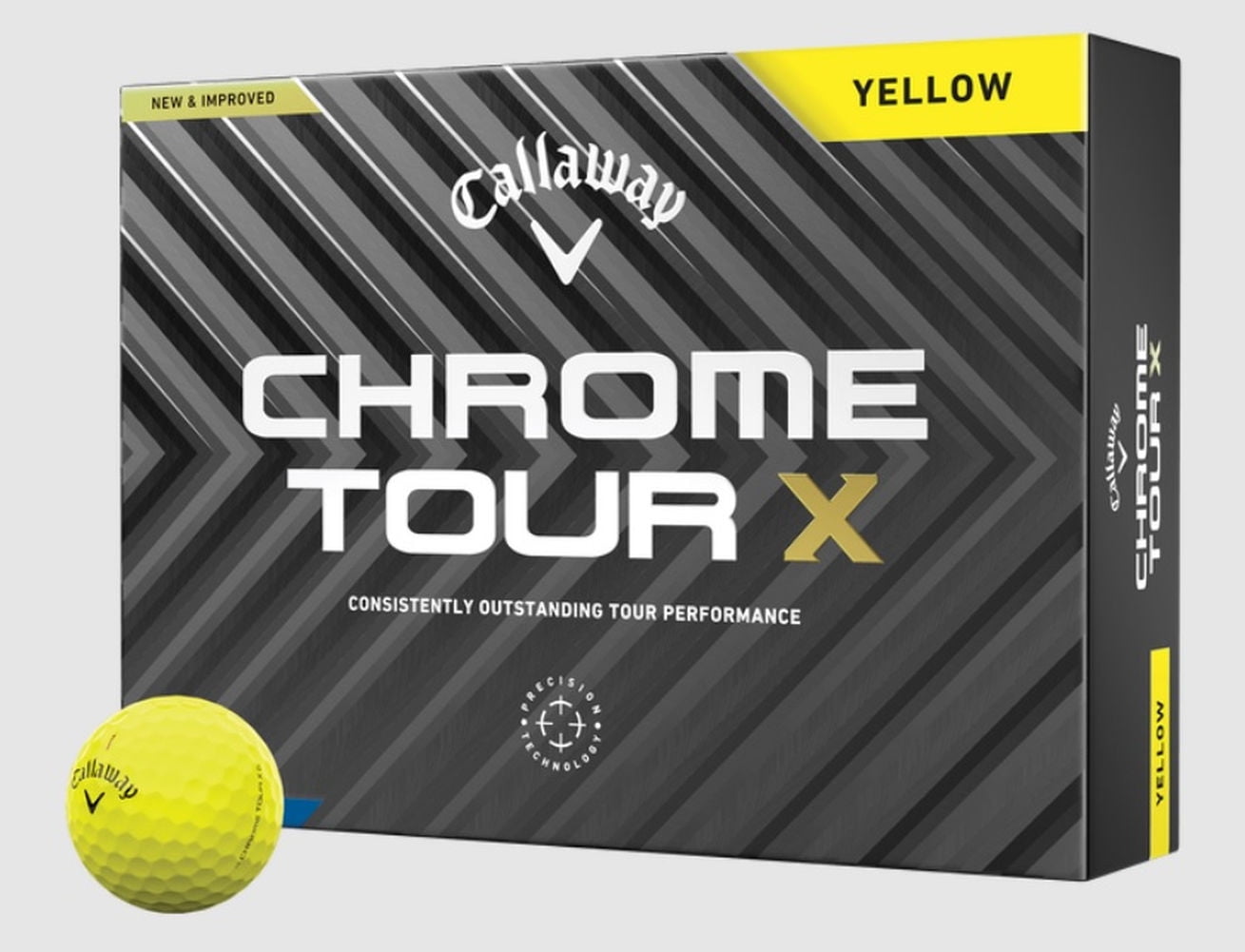 Callaway Chrome Tour X Golf Balls (Yellow, 12pk) 1dz 2024
