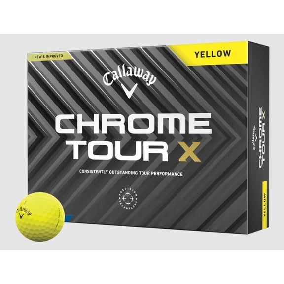 Callaway Golf 2024 Chrome Tour X Golf Balls 1-Dozen [Yellow]