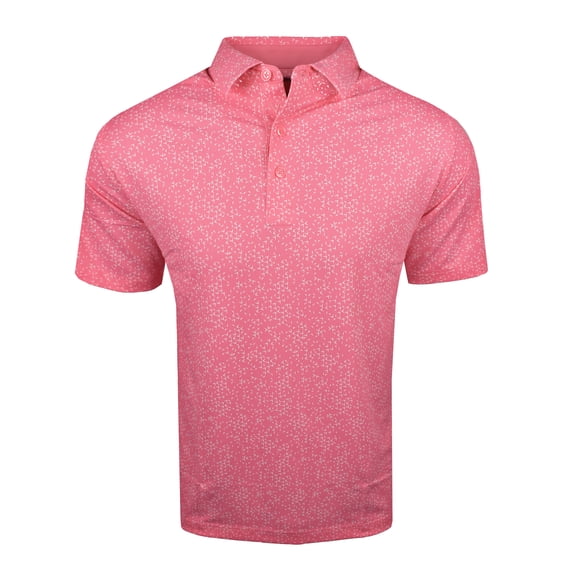Callaway Golf Previous Season All-Over Chev Printed Polo Strawberry Pink Small