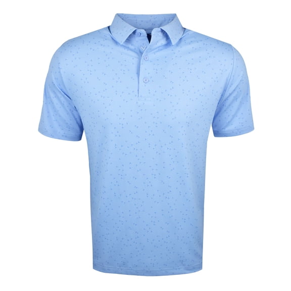 Callaway Golf Chev Gingham Printed Polo Vista Blue XXL