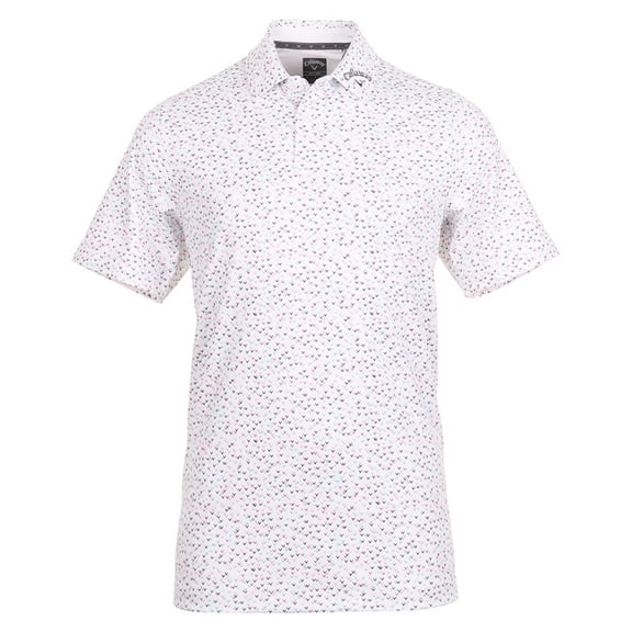 Callaway Golf Chevron Confetti Print Polo Bright White Small