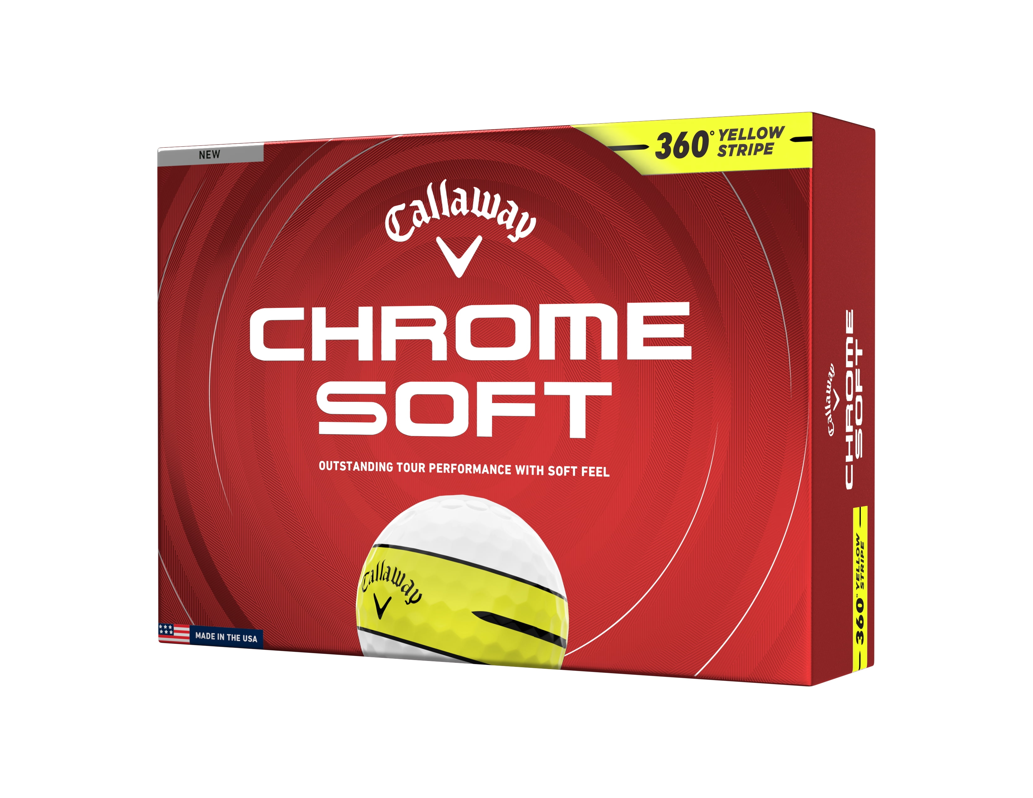 Callaway Golf Chrome Soft 26 360 - Yellow Stripe 12 ball pk