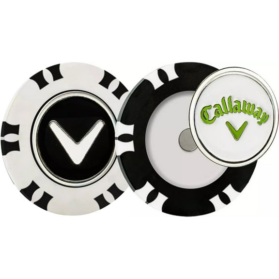 Callaway Golf Dual-Mark Poker Chip Golf Ball Marker - 2-Pack - Black/White