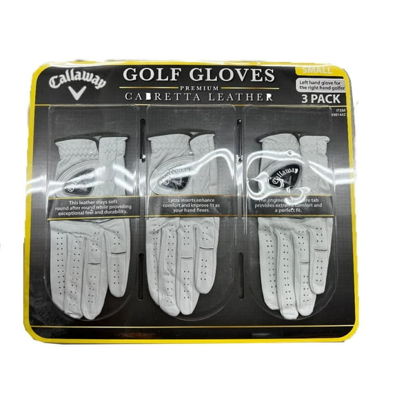 Callaway Golf Gloves SMALL 3-Pack Cabretta Leather