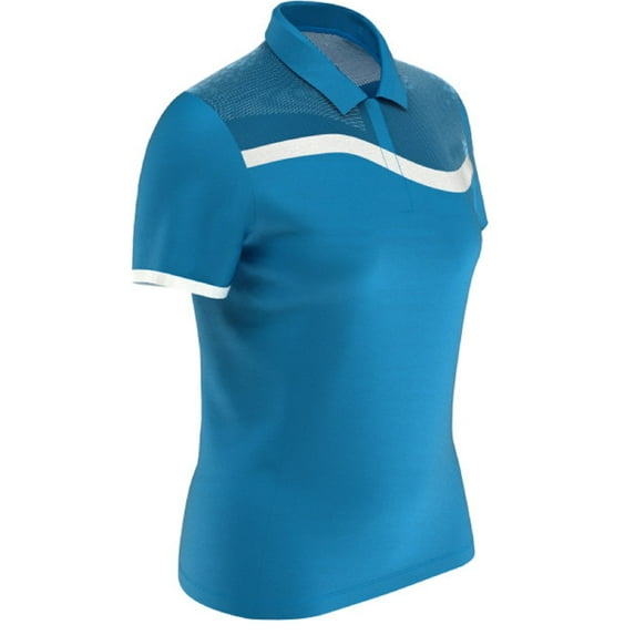 Callaway Golf Ladies DriRelease Colorblock Mesh Polo Ibiza Blue Extra Large