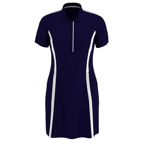 Callaway Golf Ladies Swing Tech Color Block Short Sleeve Dress Peacoat/Brilliant White Small