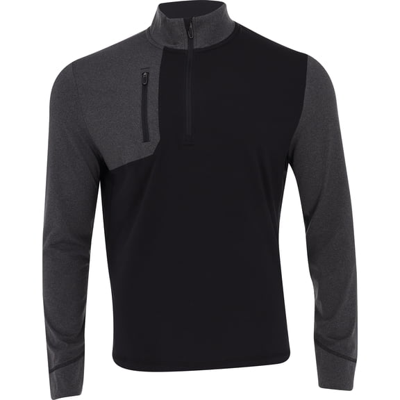 Callaway Aquapel Lightweight Mixed Media 1/4 Zip Black Heather Outerwear Men M