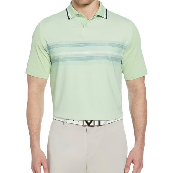Callaway Golf Men’s Engineered Roadmap Chevron Polo Shirt, Small Foam Green -