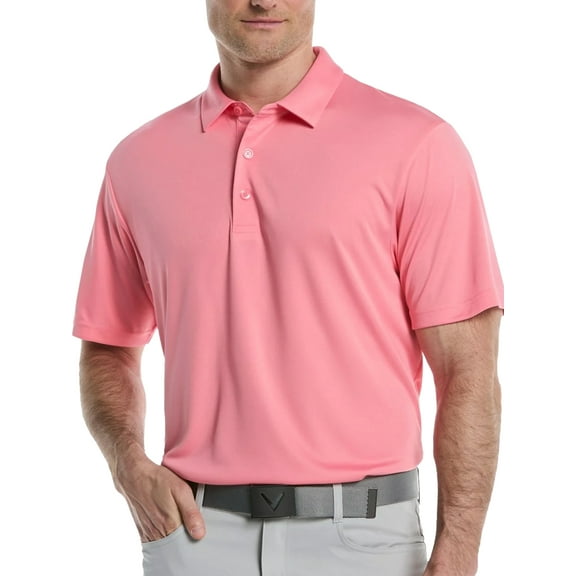 Callaway Golf Men’s Solid Tournament Polo Shirt - 2X-Large Strawberry Pink -