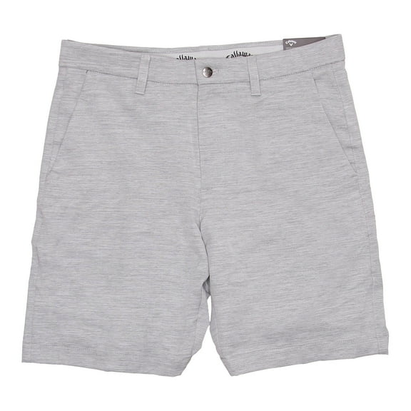 Callaway Golf Mens Micro Striped Flat Front Walking Shorts (38, Charcoal)