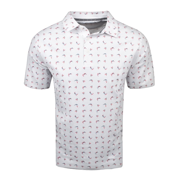 Callaway Golf Painted Chevron Trademark Print Polo Bright White XXL